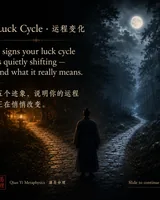 A figure at a fork in a moonlit forest path: 5 signs your luck cycle is quietly shifting